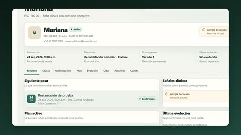 Plataforma para consultorios odontológicos: ficha 360, odontograma y plan de tratamiento