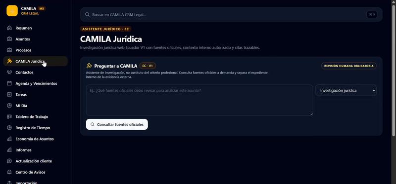 CAMILA Jurídica: consulta a fuentes oficiales
