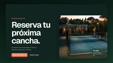 Reservas para canchas de pádel: jugador y panel del club
