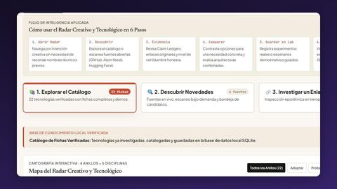Radar Creativo y Tecnológico: biblioteca de evidencia, comparación y laboratorio