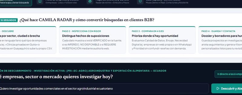 Radar de Clientes: brújula de inicio
